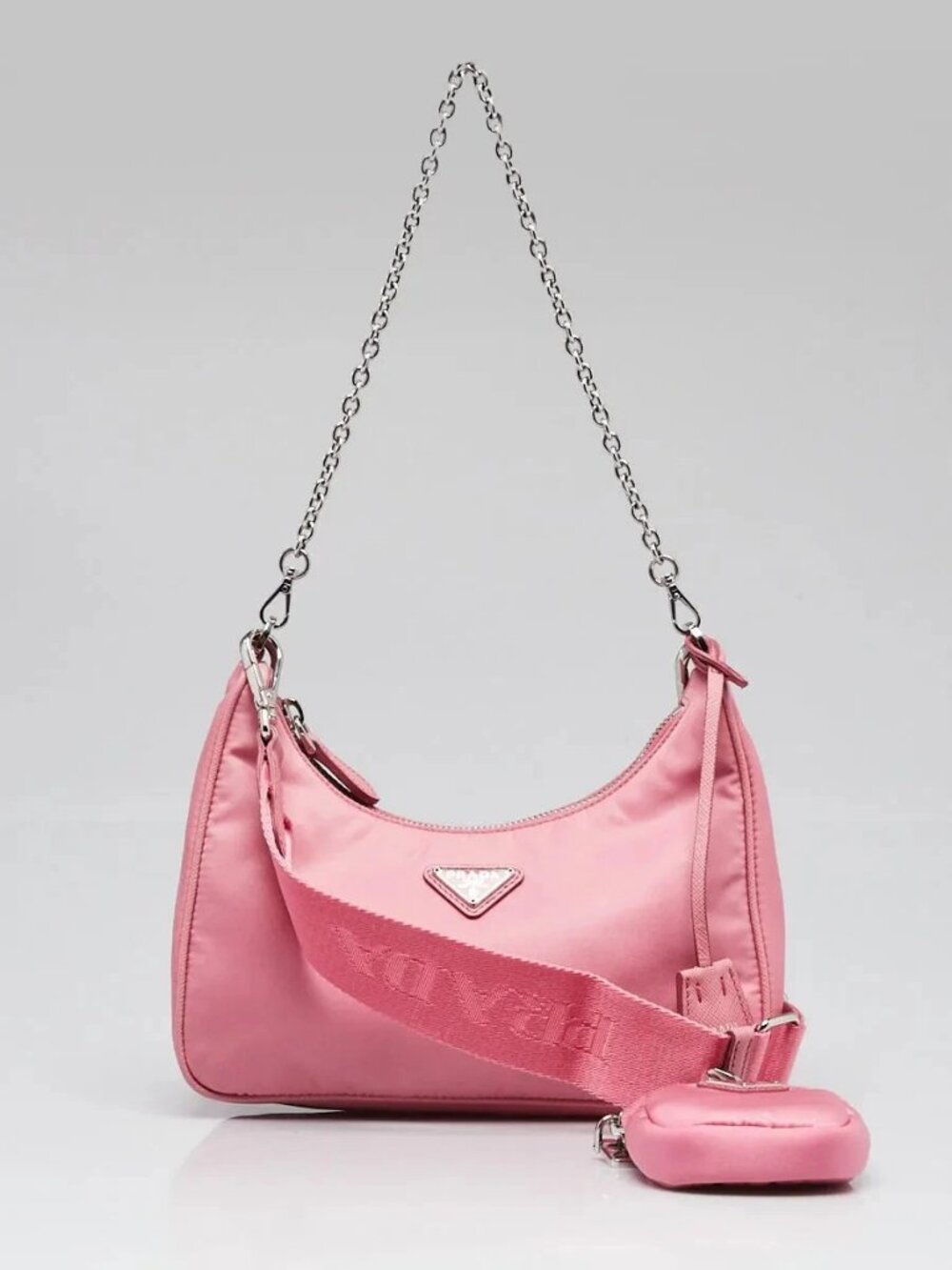 Prada Pink Tessuto Nylon 2005 Re-Edition Shoulder Bag 1BH204